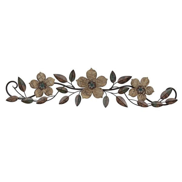 Home Roots Floral Patterned Wood Over The Door Wall DecorMulticolor 321060